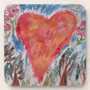 Heart of the Planet Hard Plastic Coaster