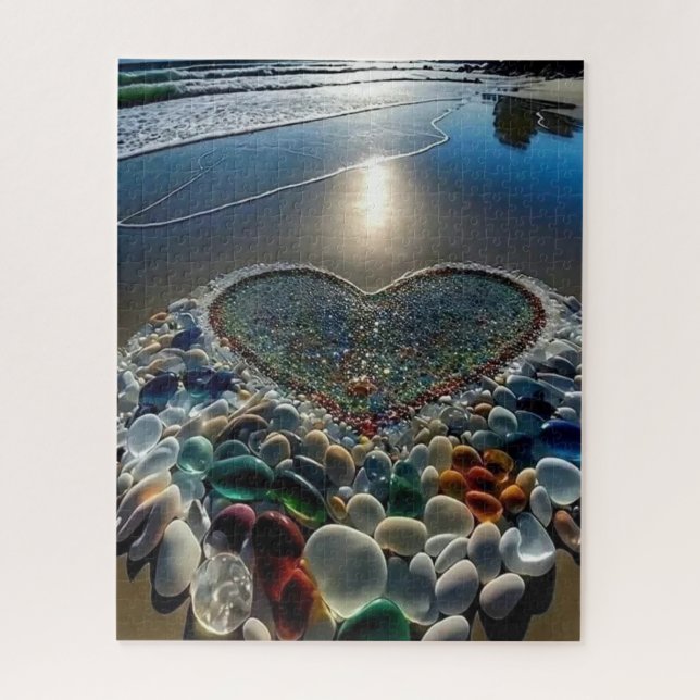 Heart of the Shore: Sea Glass Puzzle (Vertical)