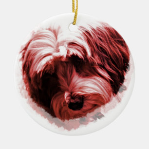 Heart of the Tibetan Terrier Ceramic Tree Decoration