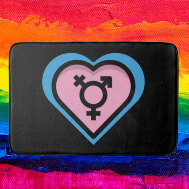 Heart of Trans Pride Bath Mat (Creator Uploaded)