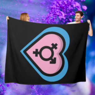 Heart of Trans Pride Fleece Blanket