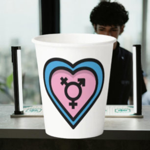 Heart of Trans Pride Party Cups