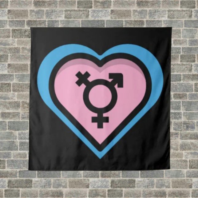 Heart of Trans Pride Tapestry (Creator Uploaded)