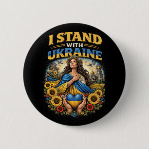 Heart of Ukraine 6 Cm Round Badge
