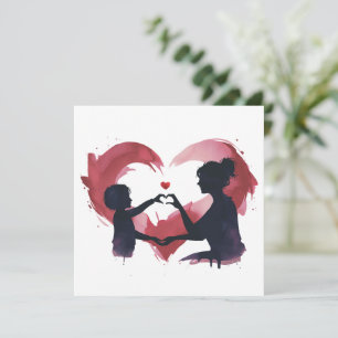 Heart of Us – Mother and Child Silhouette Watercol Holiday Card
