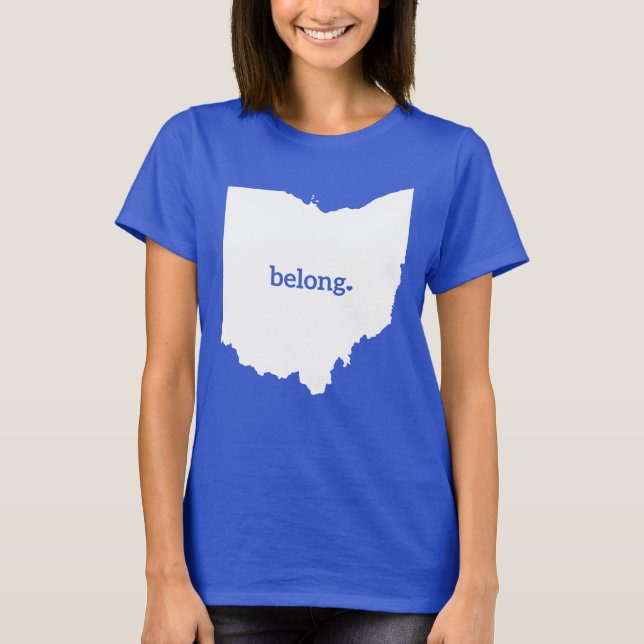 Heart Ohio State Map, Belong T-Shirt (Front)