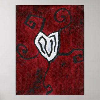 Heart Oil Painting Poster