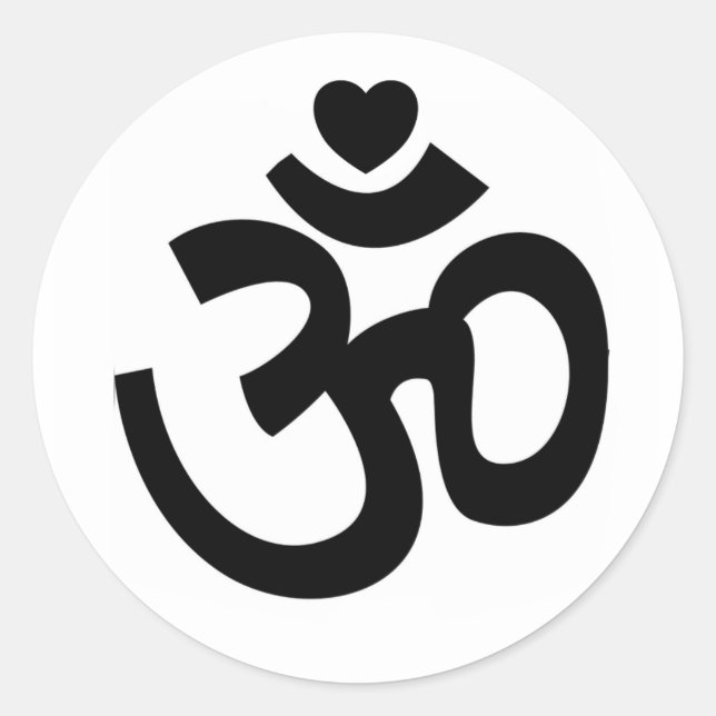 Heart Om Sign - Yoga Sticker (Front)