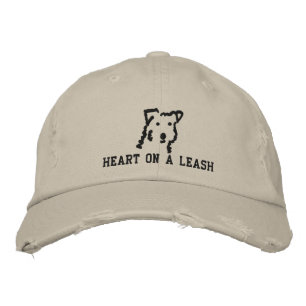 Heart on a Leash Dog Lover Embroidered Hat