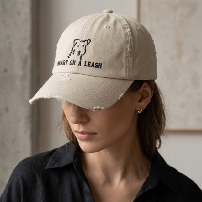 Heart on a Leash Dog Lover Embroidered Hat (Creator Uploaded)