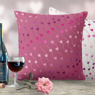 Heart on a String Pattern Gradient Pink ID628 Cushion