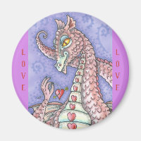 HEART ON A STRING PINK DRAGON MAGNET