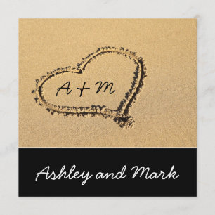 Heart on Beach Wedding Invitation