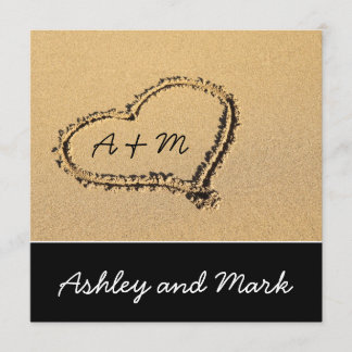 Heart on Beach Wedding Invitation