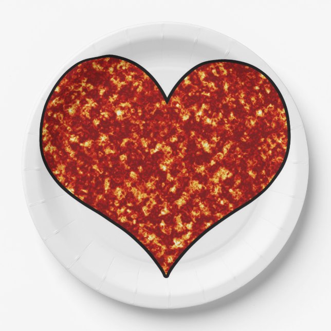 Heart on Fire Paper Plate (Front)