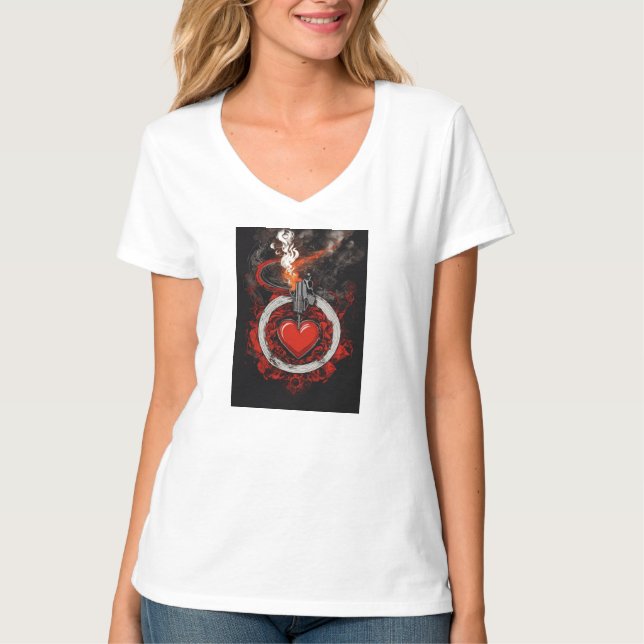 Heart on Fire - Passionate Love Graphic Tee (Front)