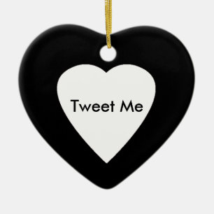 Heart on Heart-Tweet Ceramic Tree Decoration