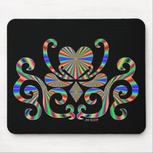 Heart on lily - rainbow mouse mat