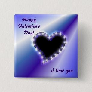 Heart on purple Rainbow 15 Cm Square Badge