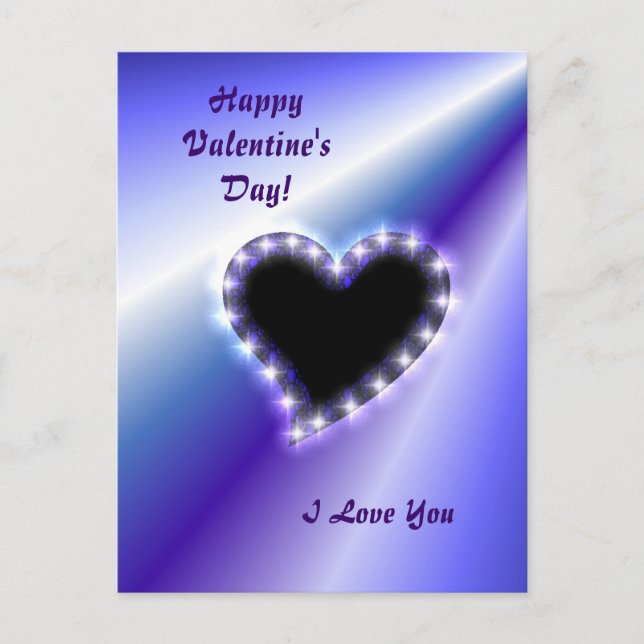 Heart on purple Rainbow Holiday Postcard (Front)