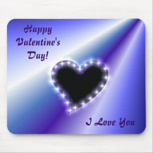 Heart on purple Rainbow Mouse Mat