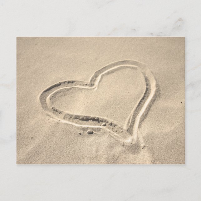 Heart on sand postcard (Front)