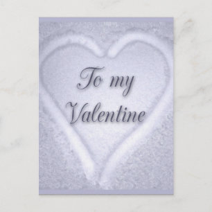 Heart on snow postcard