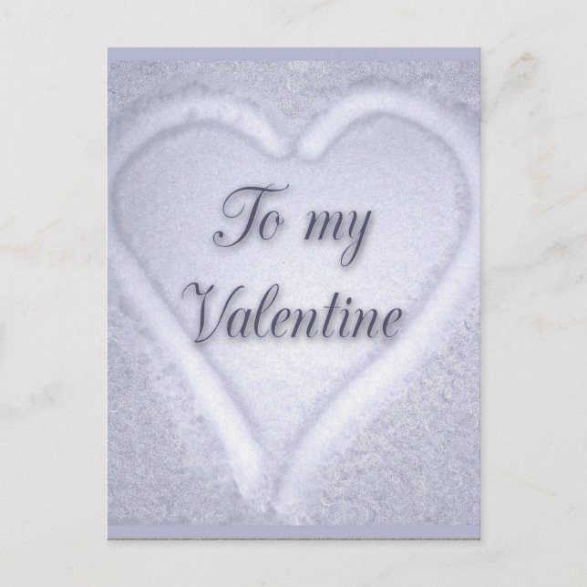Heart on snow postcard (Front)