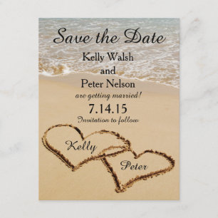 Heart on the Shore Beach Save the Date Card