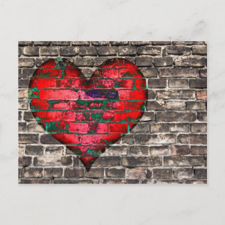 heart on the wall postcard