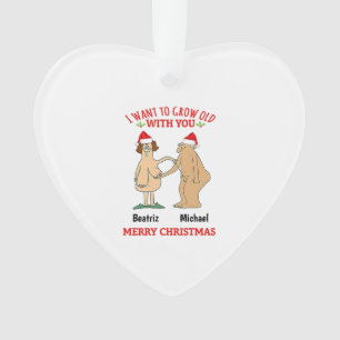 heart onament Personalised Ornament Old Couple On