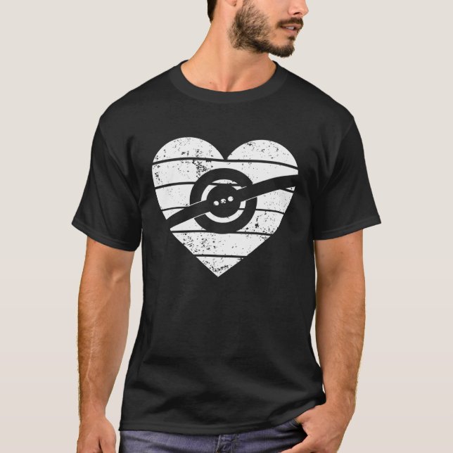 Heart One Wheel Love Electric Skateboard Float Ska T-Shirt (Front)