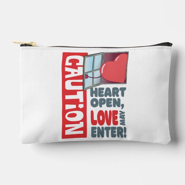 Heart open, love may enter (Valentine's Day) Accessory Pouch (Front)