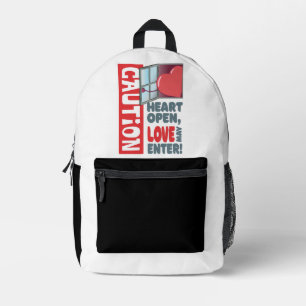 Heart open, love may enter (Valentine's Day) Printed Backpack