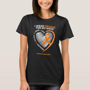 Heart Orange Ribbon For My Niece Leukemia Awarenes T-Shirt