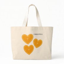 Heart Orange Tote Bag – Cute Reusable Farmers Bag