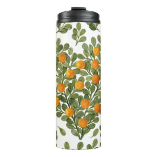 Heart Oranges: Green Branches Love. Thermal Tumbler