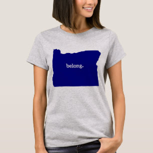 Heart Oregon Belong State Map T-Shirt