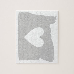 Heart Oregon state silhouette Jigsaw Puzzle