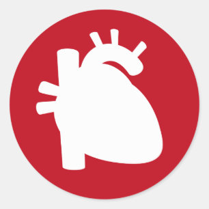 Heart organ silhouette red medical symbol sticker