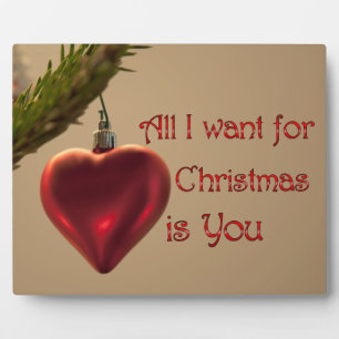 Heart Ornament - All I Want for Christmas Plaque