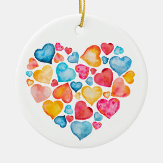 Heart Ornament | in Reds, Blues, and Oranges