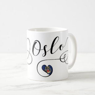 Heart Oslo Mug, Norwegian Coffee Mug