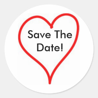 heart - outline - Customised Classic Round Sticker