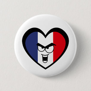 Heart over France - For real French people! 6 Cm Round Badge