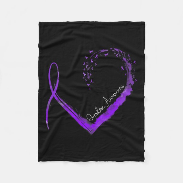 Heart Overdose Awareness  Fleece Blanket (Front)