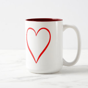 Heart painted on white background Two-Tone coffee mug