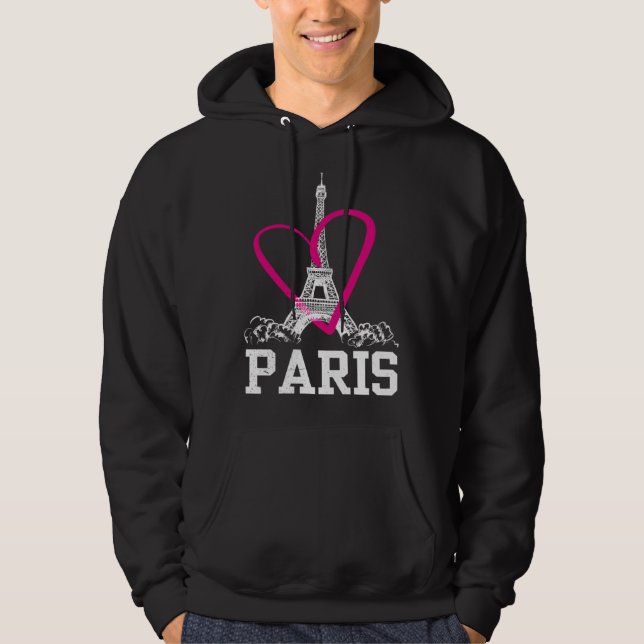 Heart Paris France Hoodie (Front)