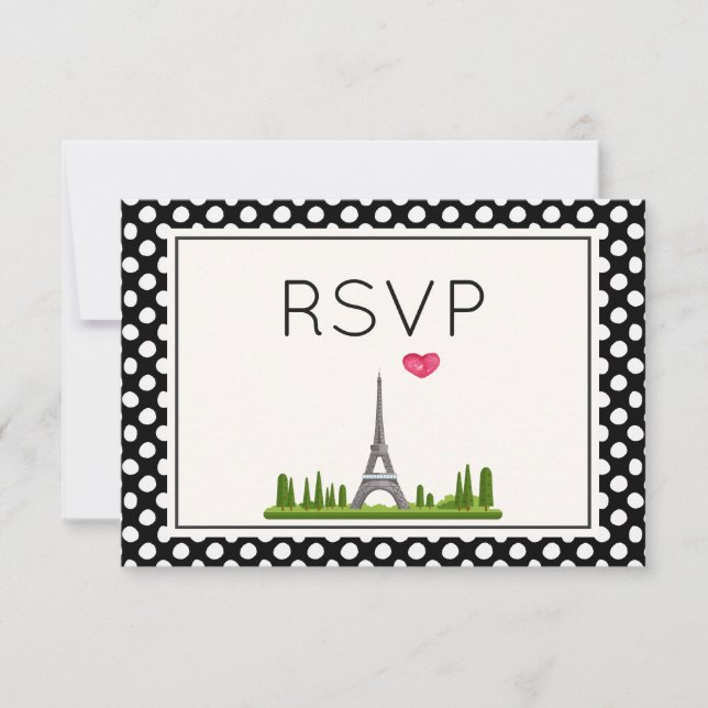 Heart Paris with Eiffel Tower RSVP (Front)