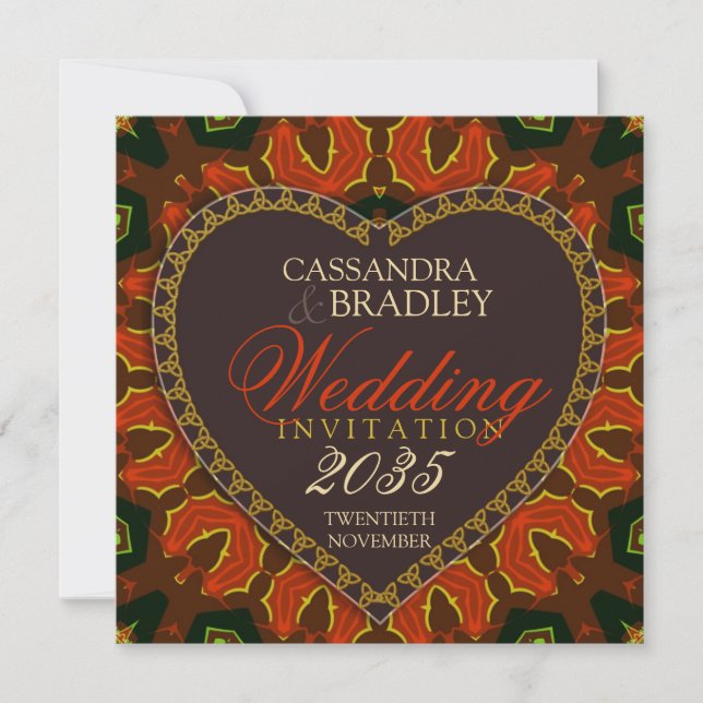 Heart Passion Fire Tribal Wedding Invitations (Front)